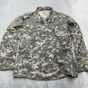 US Army Combat Uniform ACU Digital Ripstop Jacket Mens Medium Gray Camouflage